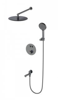 Душевой комплект Wonzon & Woghand WW-88929010-BGM с термостатом тёмный графит